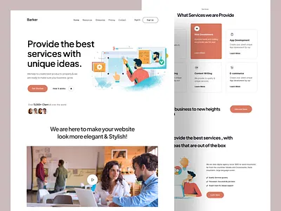 Agency website landing page UI Design agency agency website best design clean corporate home page homepage illustration landing landingpage landingpage design madhu mia minimal design product designer trendy ui ux webpage website website design