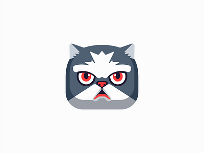 Annoyed Cat Logo app branding cartoon cat cute design geometric head identity illustration kids kitty logo mark mascot pet sports symbol vector vet