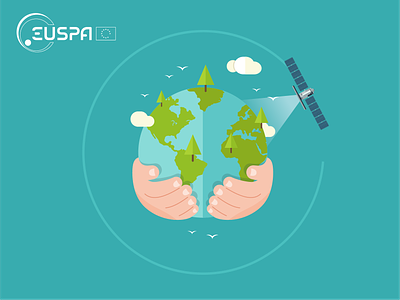 Animation series for EU Agency for the Space Programme animation branding creative design digital energy europe euspa flat green illustration motion graphic planet project satellite space technology vector video world