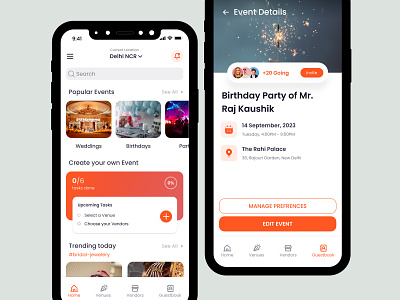 Mobile App Design : Android iOS ux ui designer app app design app interface apps branding case study dailyui design event app event booking event interface event ui events interface party party app product design ui ux wedding app