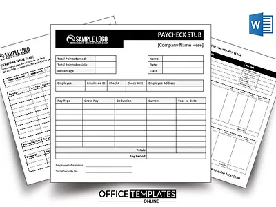 Printable Free Paycheck/Pay Stub Formats in MS Word easytousetemplate