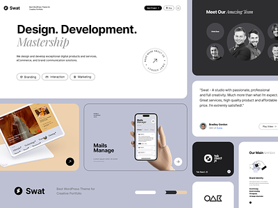 SWAT Co. - Digital Studio agency company envato framer portfolio startup studio themeforest ui webflow website wordpresstheme