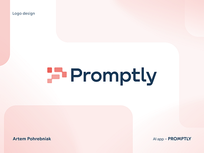 Promptly | AI app logo ai app brand branding brick design graphic design identity key logo logotype p prompt tech tool vector word