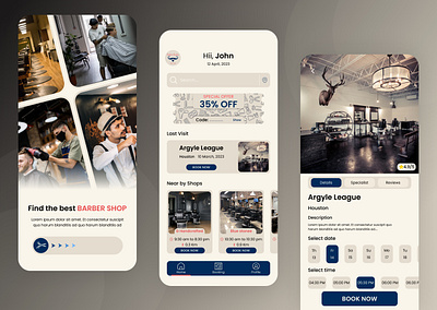 Barber Shop Finder app concept design 3d animation app art branding design flat graphic design health icon illustration logo minimal motion graphics typography ui ux vector web website