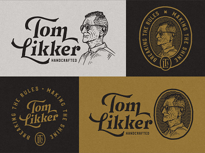 Tom Likker alcohol badge branding distillery gin graphic design grunge lettering logo logo design monogram moonshine rum seal stamp vintage wiskey