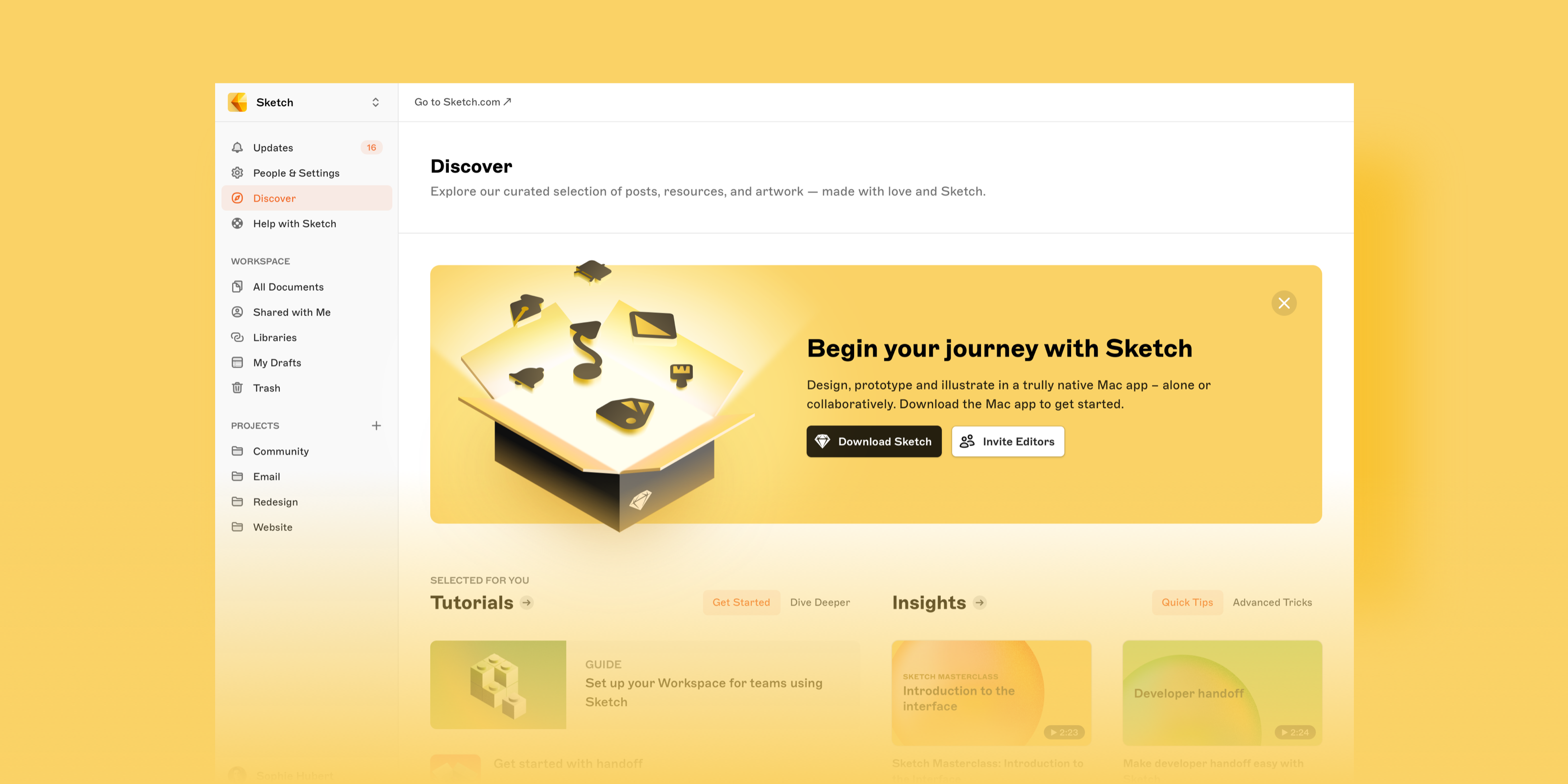 Case Study: Sketch Discover portfolio product design sketch web design
