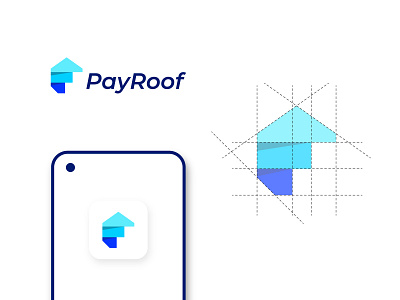 pay roof logo app icon blockchain brand identity credit currency exchange finance fintech logos modern money nft p a y r o o f pay logo payment payment gateway stock tech unused wallet