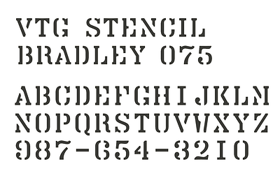 Vtg Stencil Bradley 075 astype font fonts stencil stencil fonts typeface