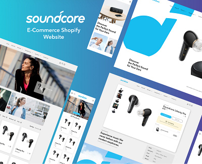 Soundcore Online Store Redesign audio branding design ecommerce gadget headphone redesign revamp shopify speakers tech ui ux website