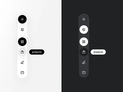 Nav Bar - Light & Dark Modes minimal nav nav menu navigation portfolio sidenav ui ux