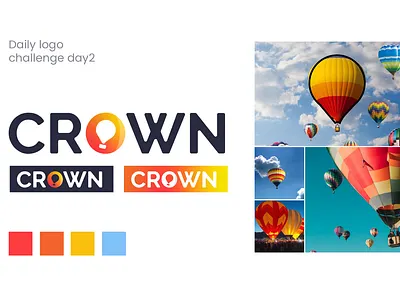 Crown Logo Daily logo challenge Day2 air balloons crown dailylogochallenges hot air balloon logo sky
