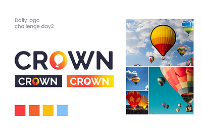 Crown Logo Daily logo challenge Day2 air balloons crown dailylogochallenges hot air balloon logo sky
