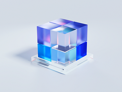 Glass Cube 3d 3d art blender cube glassy transmission