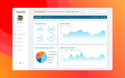 Erank SEO Dashboard Design Concept concept dashboard digital erank optimization seo ux