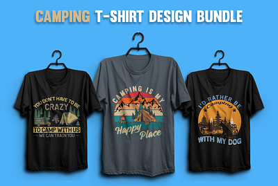 Camping t-shirt design camp camping design dog fashion graphic design illustraor illustration t shirt tent typography