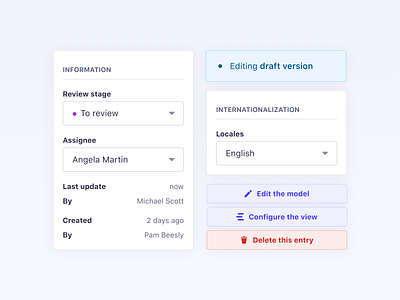 Strapi — Review workflows feature ✏️ advanced assignee cms collaboration collaborators components draft information languages plugins request review sidebar stage strapi toolbox toolkit update versioning workflow
