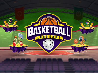 Basketball Ludo 🎲 King 👑 animation basketball board game branding design game game design illustration logo ludo game mockup motion graphics photoshop ui uidesign uiux vector