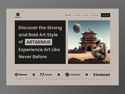 Landing Page for ArtGenius: Retro Twist on Modern Technology affter effects agency ai chatgpt dailyui design designer digital landing page midjourney retro technology ui ui design uiux user experience user interface webdesign website design