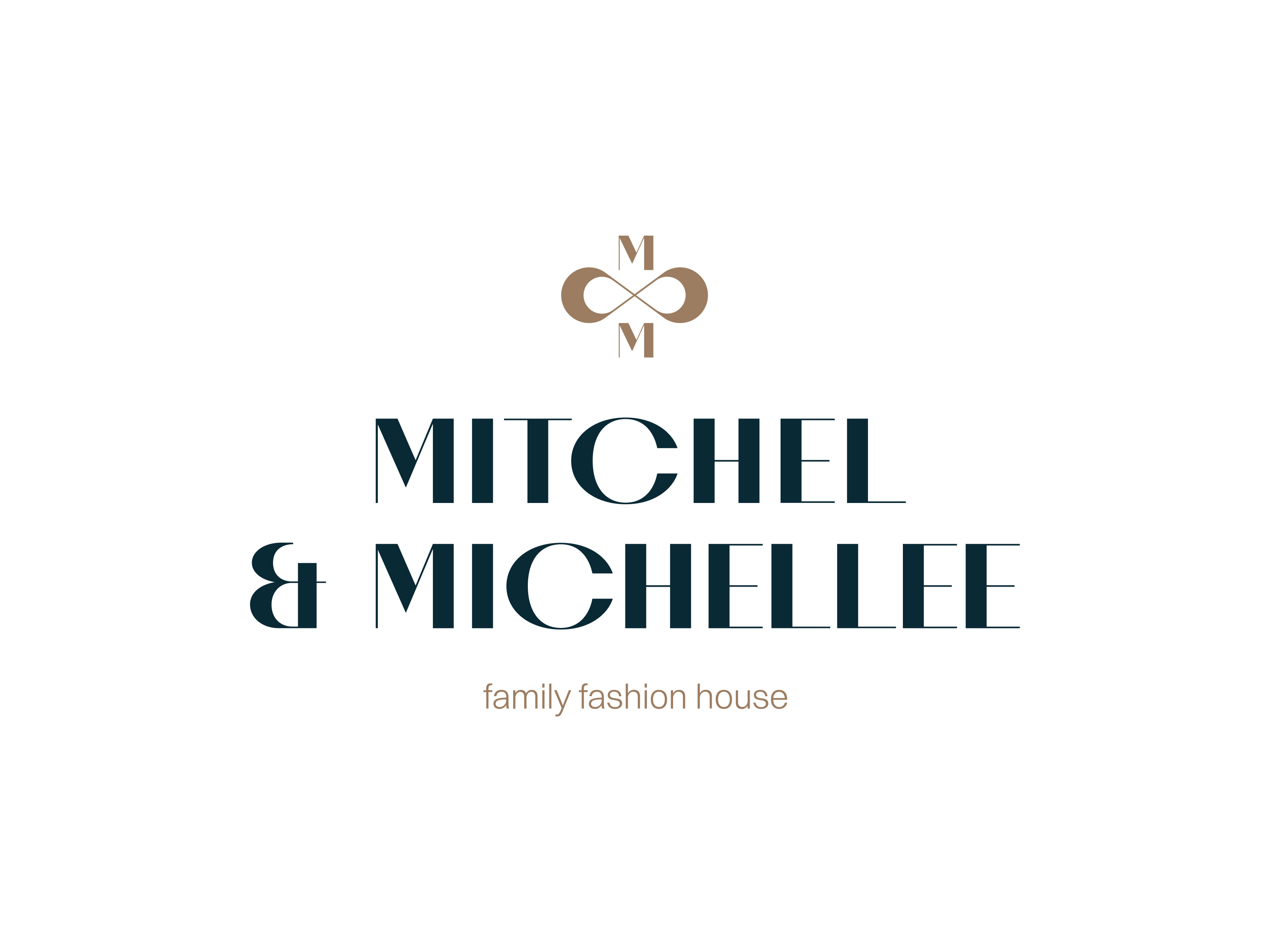 Mitchel & Michellee Family Fashion House brand designer branding clean clothing fashion graphic designer infinity letter logo logo designer logo for sale logo maker modern monogram shop simple wear