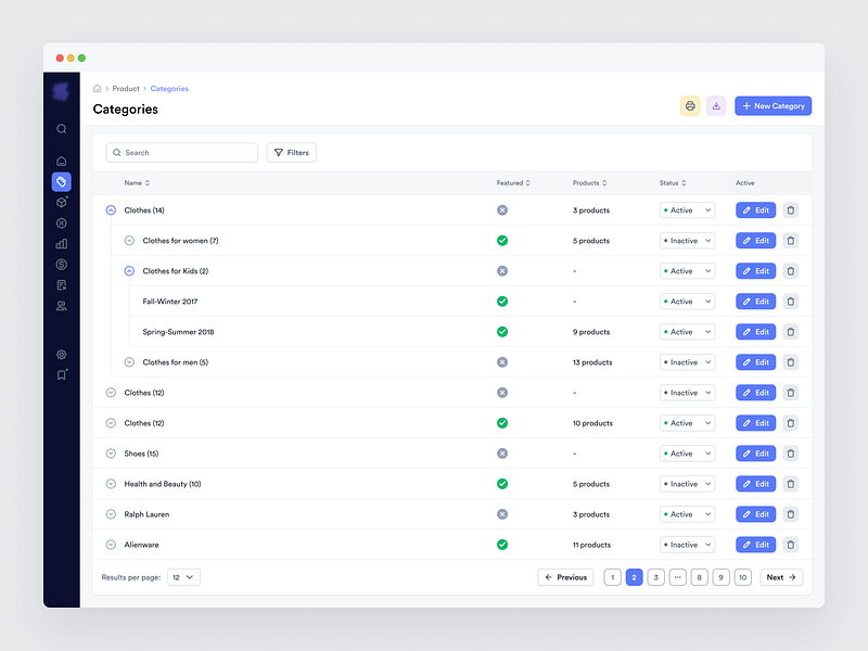 Ecommerce Web Application - Product Category ai ai tools bookmark categories category category filters category page dashboard data visualization ecommerce ecommerce business online store open ai order status order summary product list product page product quickview saas shop