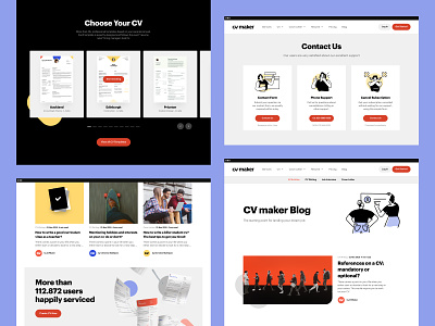 CVMaker - Inner pages branding design illustration product page strategy ui ux visual identity website