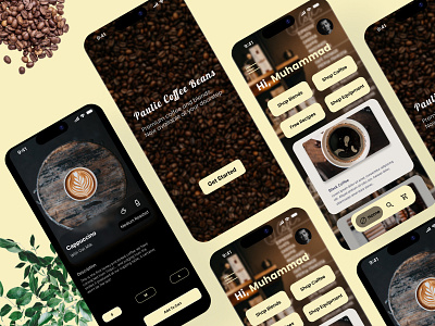 A Coffee app branding design graphic design typography ui ux vector