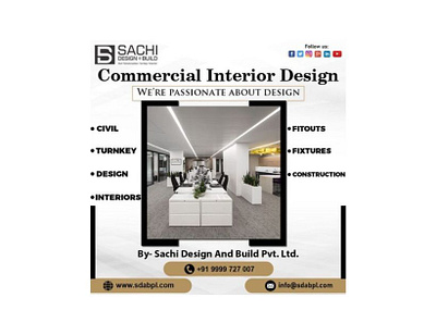 Commercial Interior Design - SDABPL, India branding commercial intereior designer company construction delhi design designer illustration interior logo sdabpl