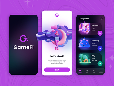 GameFi 3d design educational games game game application graphic design logo mobile app ui ux vector web design