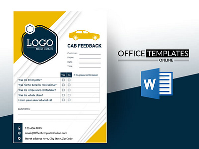 Printable Feedback or Comment Card Templates for MS Word customization