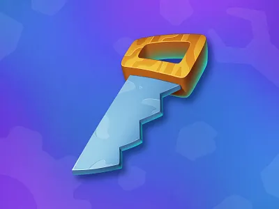 Saw icon art casual design game icon illustration match3 mobile ui