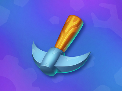 Pickaxe icon art casual design game icon illustration match3 mobile ui