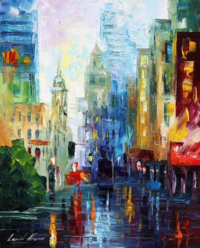 CITY AFTER THE RAIN — oil painting on canvas oilpaintingoncanvas