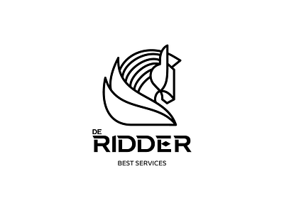 De Ridder - Logo Design horse knight line art logo logo design minimal ridder