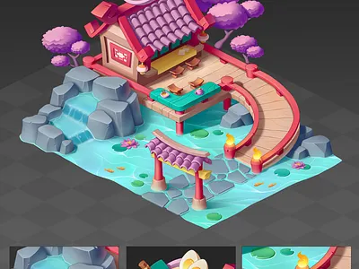 Isometric noodle art casual design game icon illustration match3 mobile
