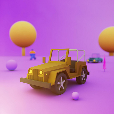 3D Car In Cinema4D 3d arnoldrender cinema4d design graphic design photoshop