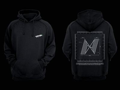 NOVA X Merch Hoodie black branding clothing design graphic design hoodie identity illustration logo merch minimal nova novax