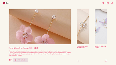 floew branding design floew flora flower illustration jewelry ui web design