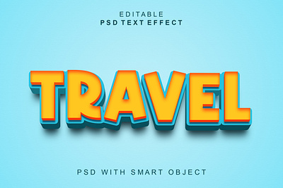 Travel 3d text effect in photoshop 3d lettering effect travel text template