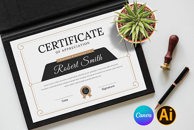 Clean Certificates I Canva Template graphic design modern motion graphics