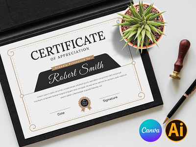 Clean Certificates I Canva Template graphic design modern motion graphics