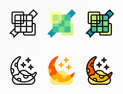 ramadan icons / ketupat / moon adobe branding design flat graphic icon illustration logo ui vector