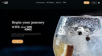 Gin Club Landing page concept app app concept branding dark design gin graphic design landing ui ux