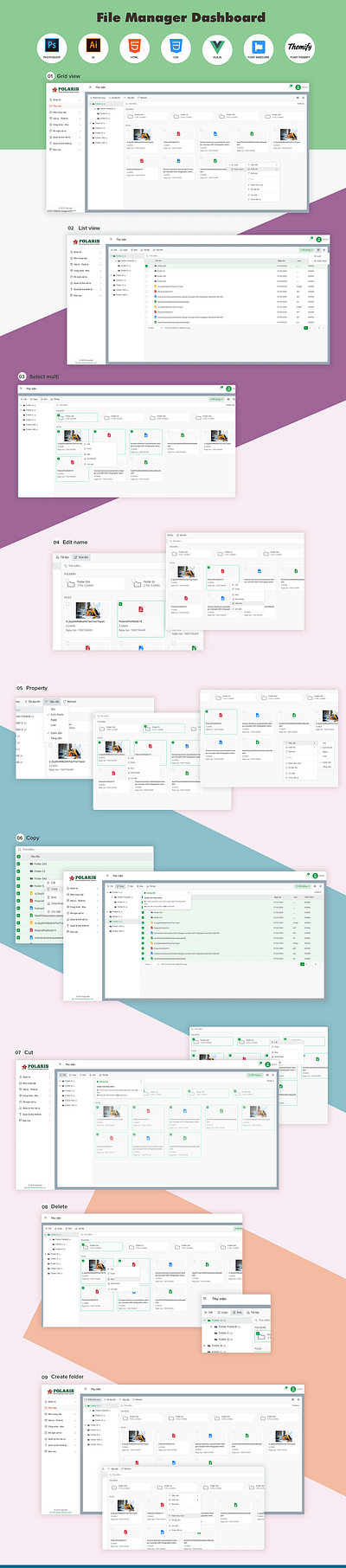 File manager dashboard admin template dashboard file manager