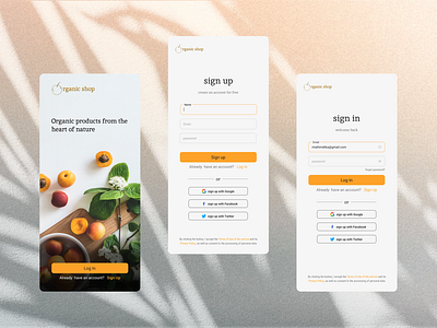 Sign in / Sign up e88c30 eeaa66 fda228 login loginpage logo minimal organicstorewebsite signup signuppage ui userlogin userregistration