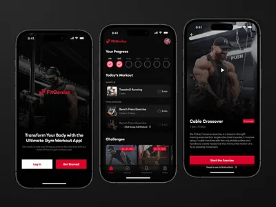 Gym Workout App appdesign gymapp iosapp ui uiuxdesign ux workoutapp