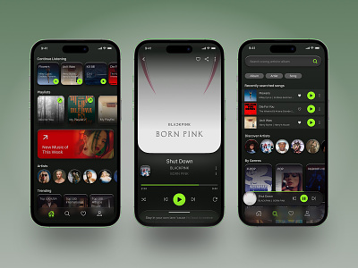 Music Streaming App Design app design music music streaming app player player design ui ux