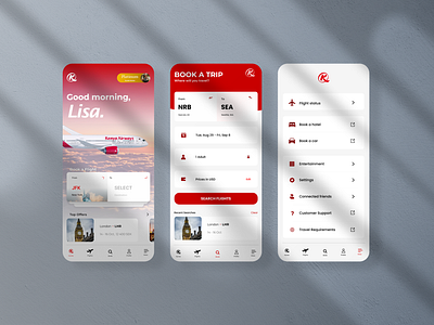 Kenya Airways App airline android design europe flight ios mobile app mobile design product product design ui uiux usa ux