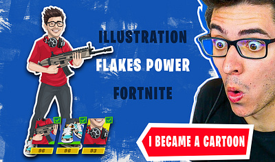 Fortnite Gamer Illustration caricature cartoon comic design gamer graphic design icon illustration vector