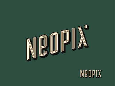 Neopix typo agency branding design font graphic design icon icon set illustration lettering letters logotype mark neon sign retro sign sticker typo typografy vector vintage