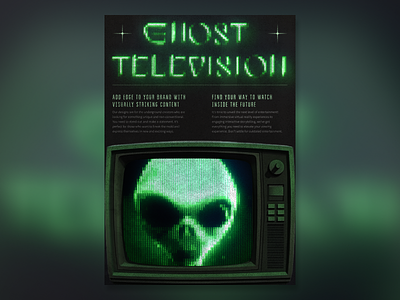Ghost TV | Retro-Futuristic alien banner classic design ghost graphic design green poster retro retro futuristic tv
